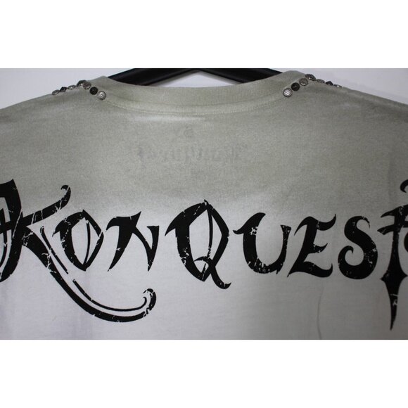 Konquest Mens Small Swarovski Crystals Studded Y2K Style T-Shirt NEW A1577 - Picture 7 of 8